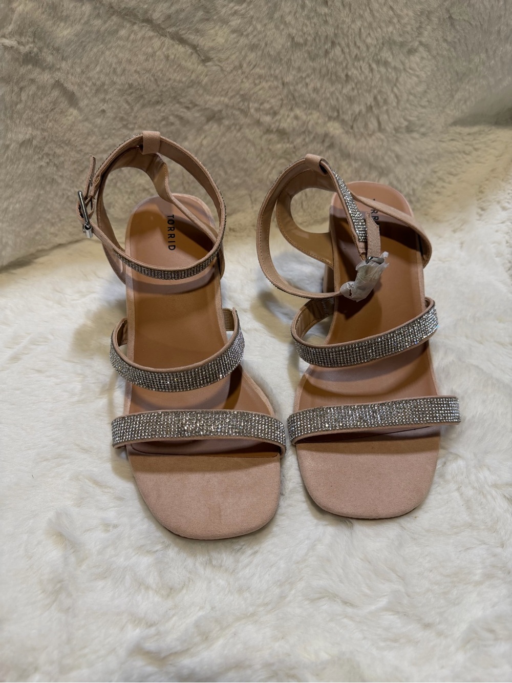 NWT Torrid Rhinestone Strappy Embellished Block Heel